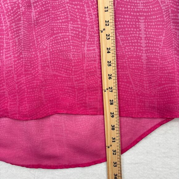 Soft Surroundings Blouse Top Womens Size L Pink Ombre Hi Low Tunic 3/4 Sleeve - Picture 11 of 11